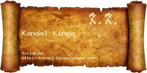 Kandel Kinga névjegykártya